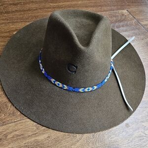 Charlie Horse Brown Felt Hat with Beaded Band